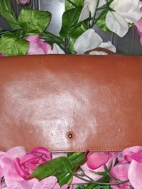 Women's Tan Leather Clutch Wristlet - Unbranded